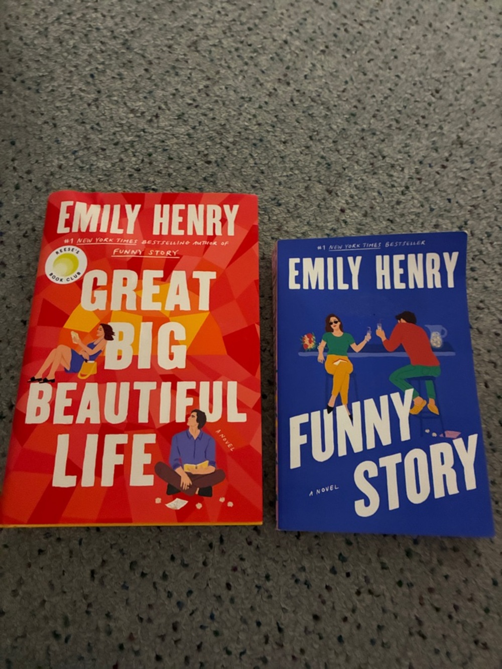 Emily Henry "Great Big Beautiful Life" & "Funny Story" - Red & Blue Covers